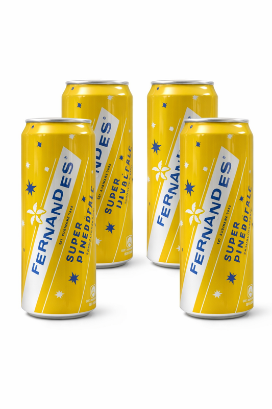 Fernandes Super Pineapple Soda – Tropical Refreshing Soft Drink (4-Pack)