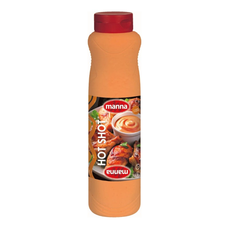 Manna Hot Shot ultra spicy sauce 1L squeeze tube – halal, Dubai