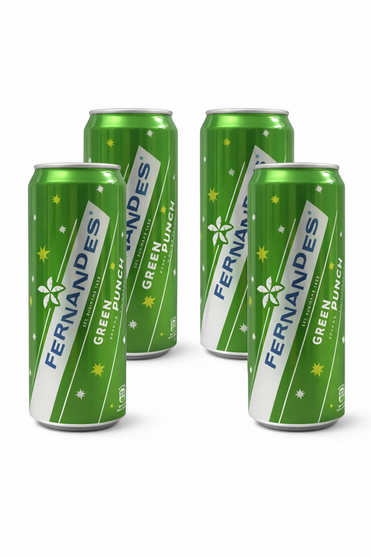 Fernandes Green Punch Soda – Tropical Refreshing Soft Drink (4-Pack)